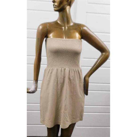 Commando Beige Faux Leather Sleeveless Dress‎ sz M/L - Picture 1 of 5